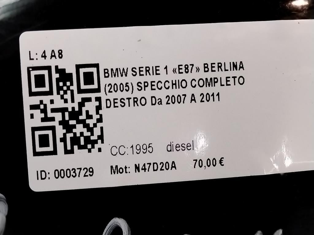 Specchietto Retrovisore Destro BMW Serie 1 Serie (E87) (07>)