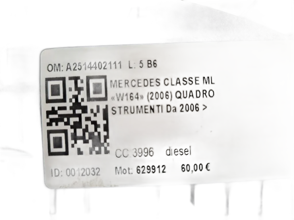 Quadro tachigrafo MERCEDES ML W164 3° Serie