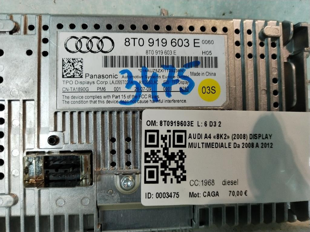 Display AUDI A4 Avant (8K5) (08>15)