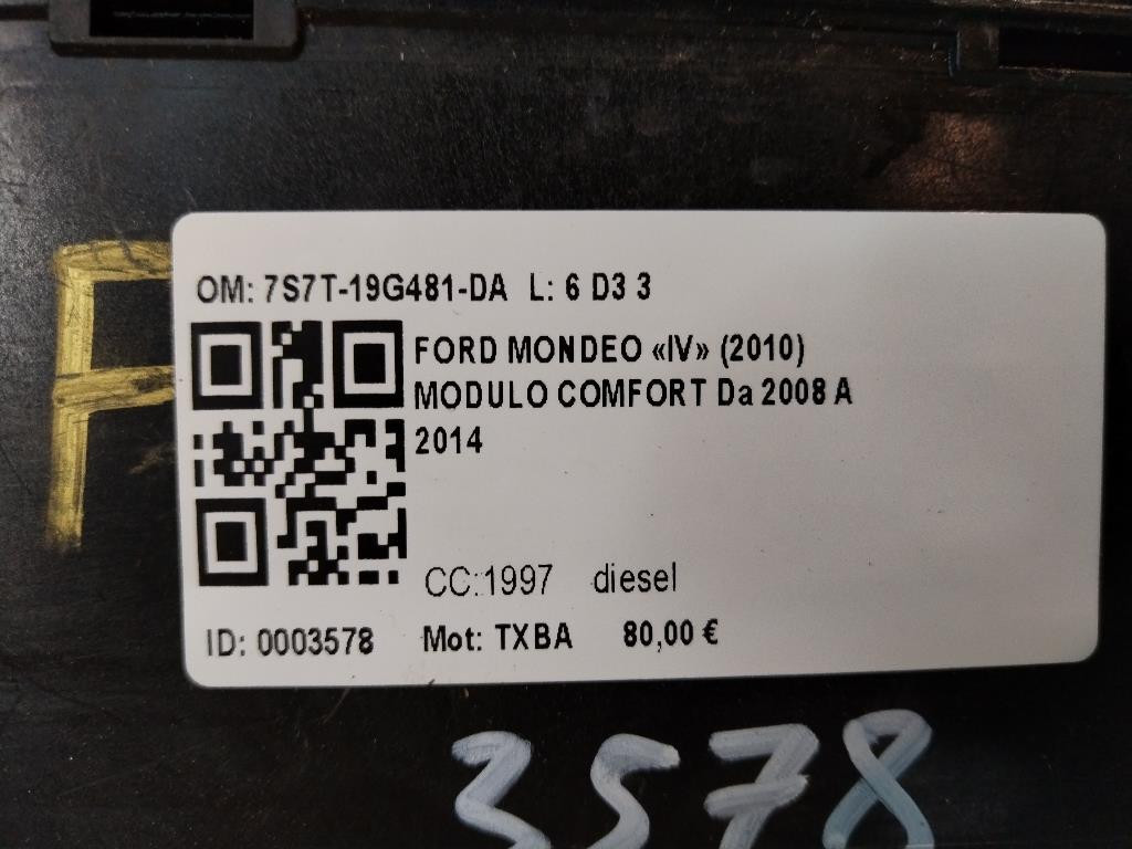 Centralina Comfort FORD Mondeo Berlina 7° Serie