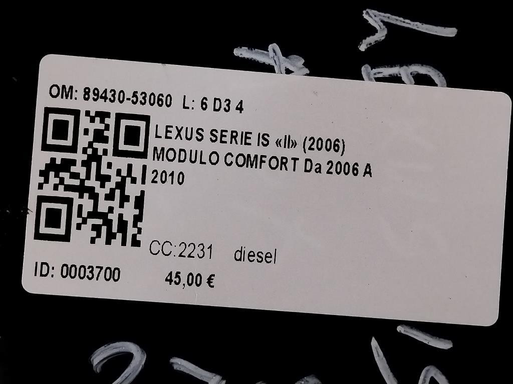 Centralina Comfort LEXUS IS Serie (350) (05>13)