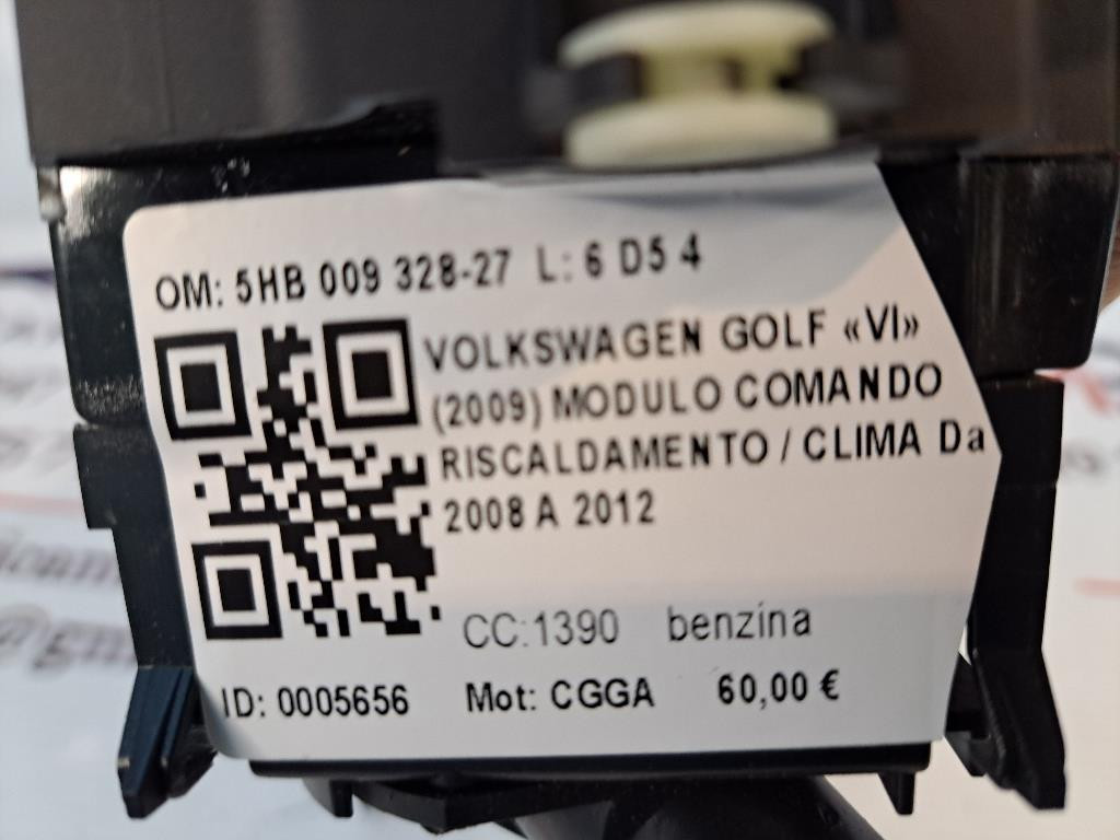 Comandi Clima VOLKSWAGEN Golf 6 Berlina (08>12)