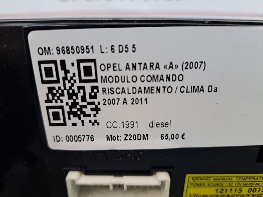 Comandi Clima OPEL Antara Serie