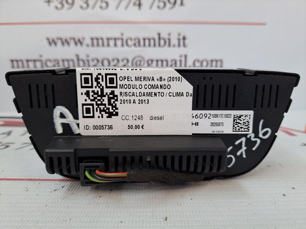 Comandi Clima OPEL Meriva 3° Serie