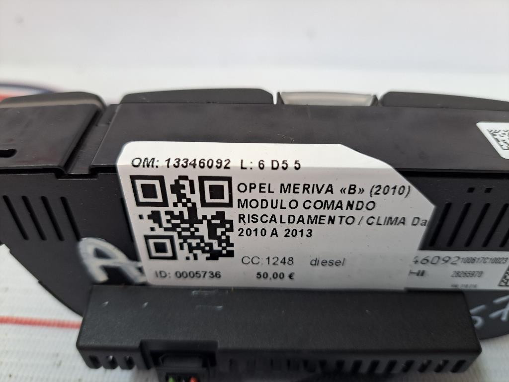 Comandi Clima OPEL Meriva 3° Serie