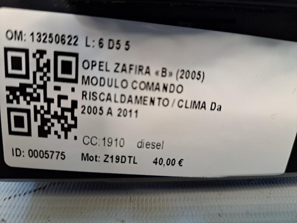 Comandi Clima OPEL Zafira B 2° Serie
