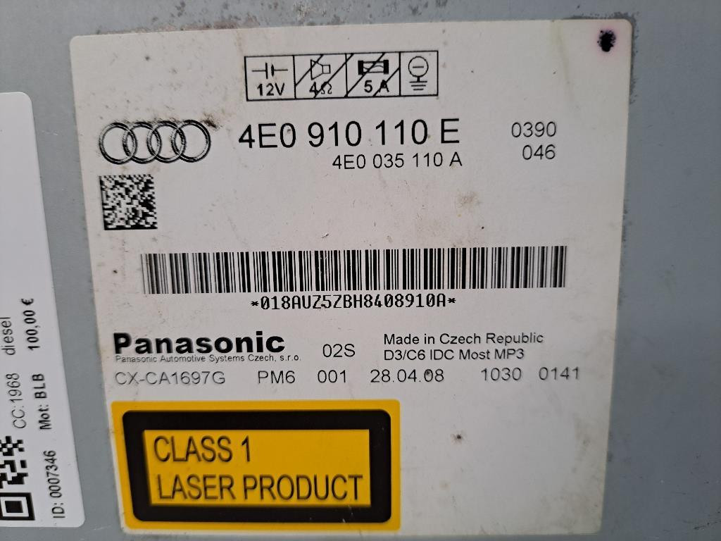 Caricatore CD AUDI A6 Avant Serie C6 (4F5) (04>12)