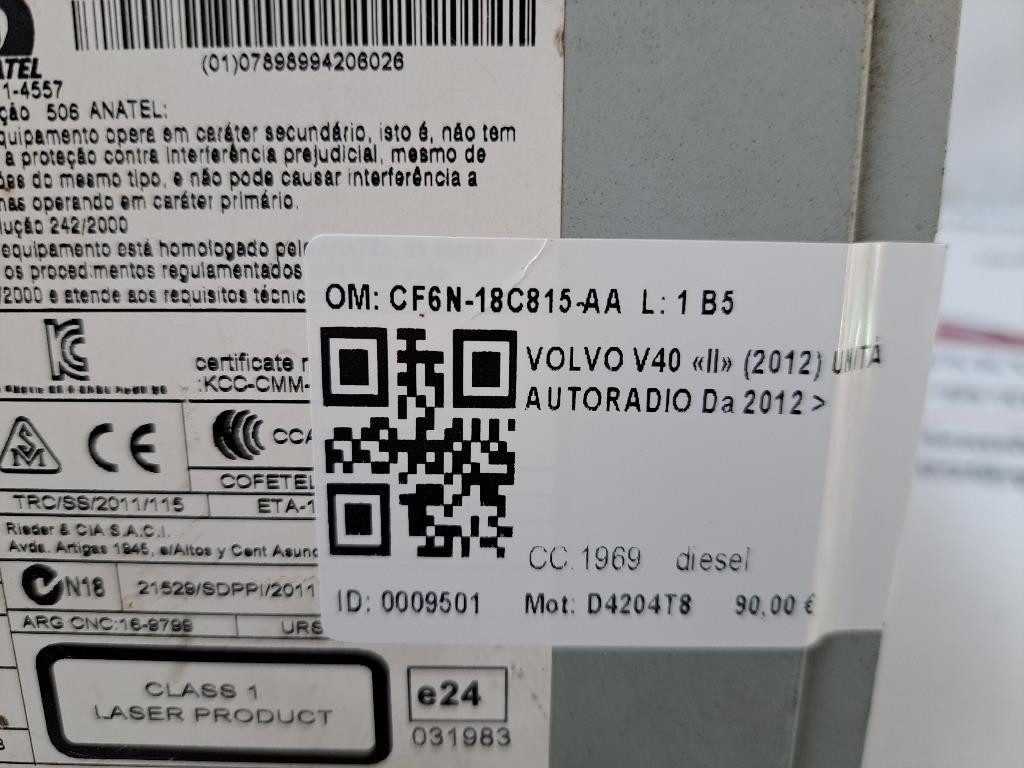 Autoradio VOLVO V40 Serie (12>15)