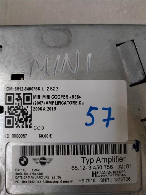 Amplificatore autoradio MINI Cooper 2° Serie