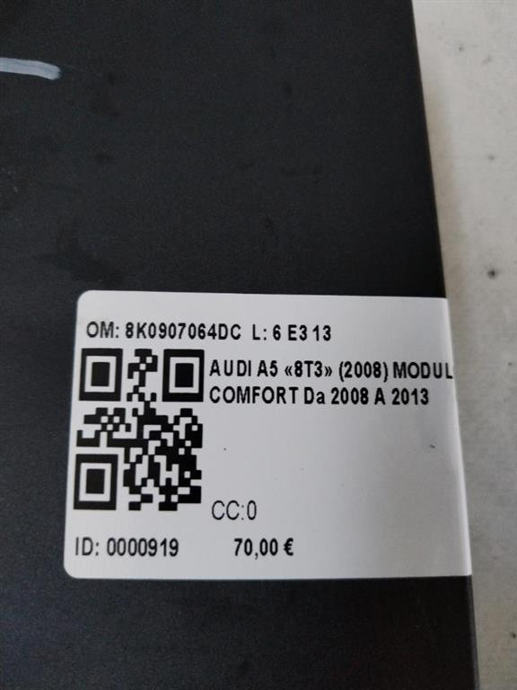 Centralina Comfort AUDI A5 Berlina Serie (8T3) (07>)