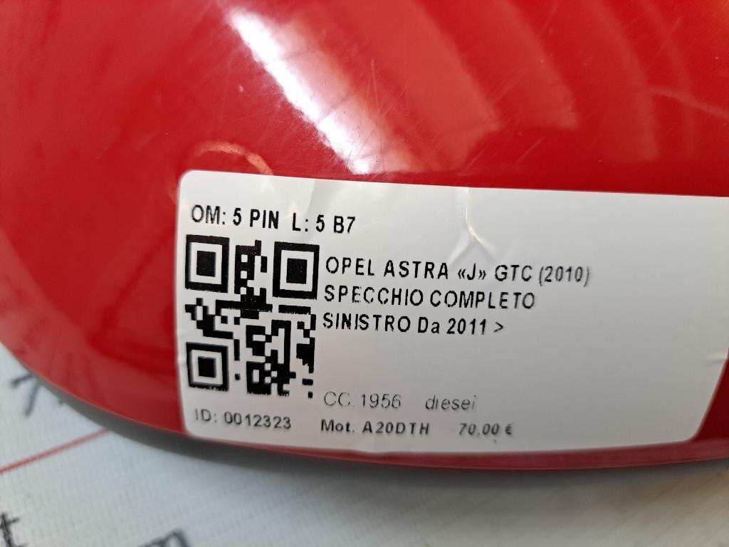 Specchietto Retrovisore Sinistro OPEL Astra J GTC (11>15)