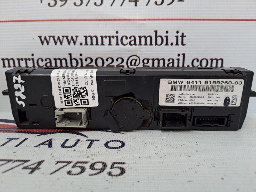 Comandi Clima BMW Serie 3 E90 Berlina 2° Serie