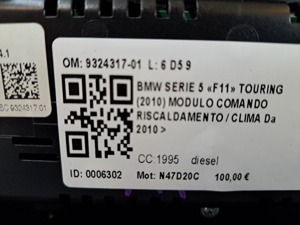 Comandi Clima BMW Serie 5 Touring F10