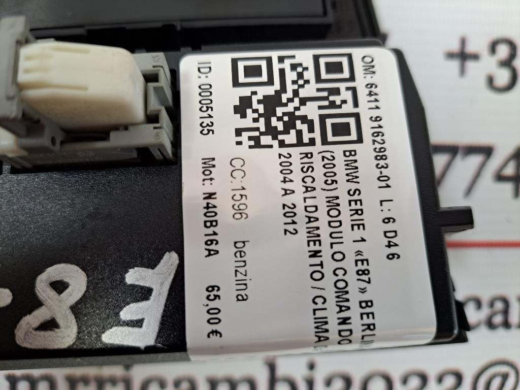Comandi Clima BMW Serie 1 Serie (E87) (04>07)