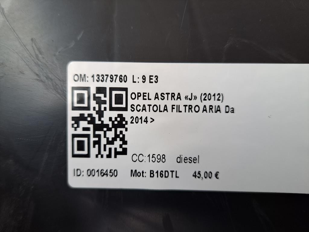 Box scatola filtro aria OPEL Astra J 2° Serie