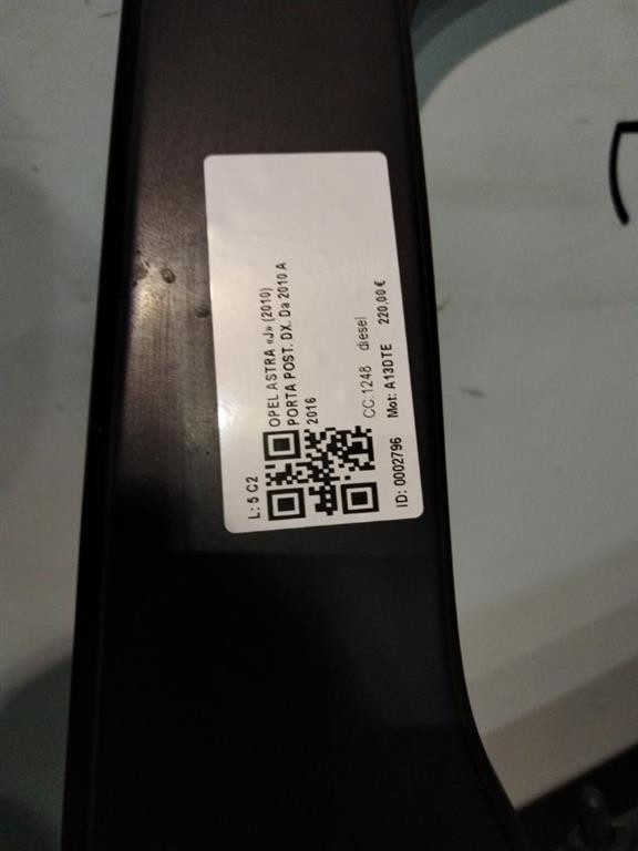 Portiera Posteriore Destra OPEL Astra J