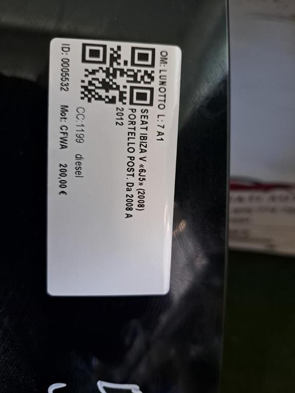 Portellone Posteriore SEAT Ibiza Serie (08>12)