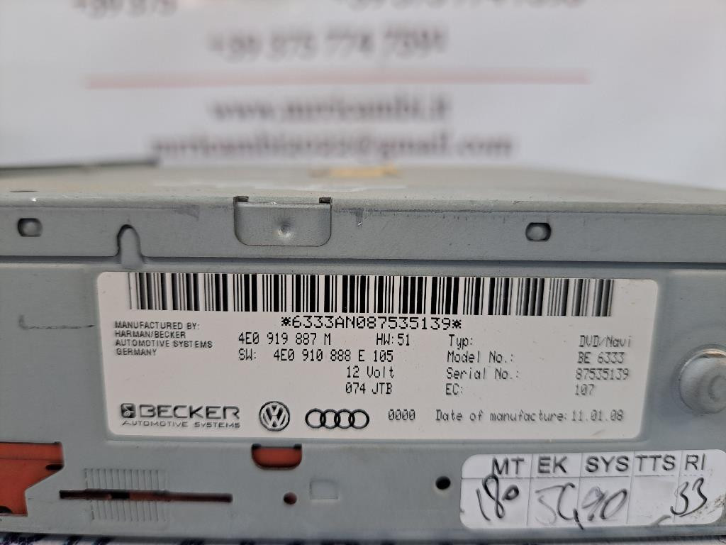 Lettore DVD AUDI A5 Berlina Serie (8T3) (07>)