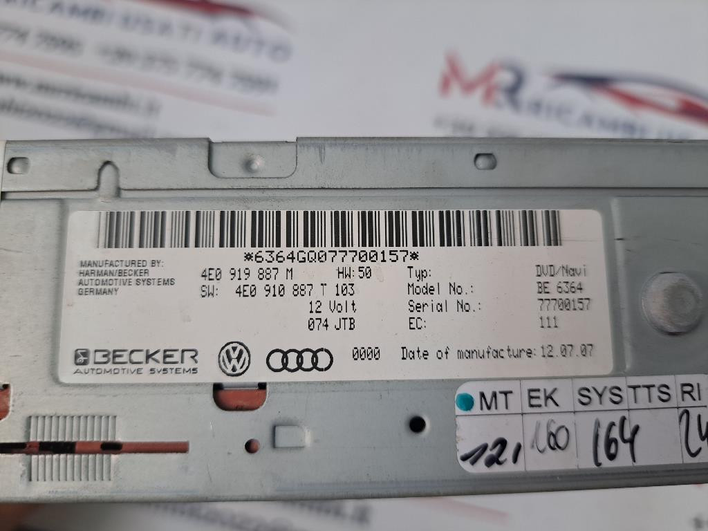 Lettore DVD AUDI A5 Berlina Serie (8T3) (07>)