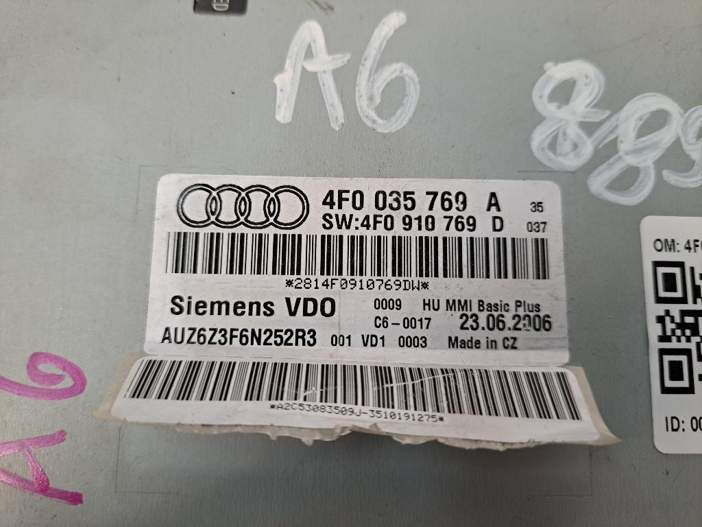 Lettore DVD AUDI A6 Avant Serie C6 (4F5) (04>12)