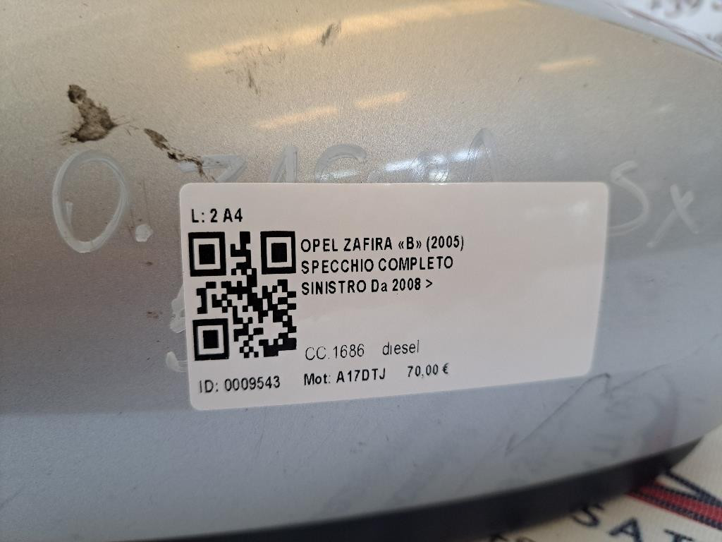 Specchietto Retrovisore Sinistro OPEL Zafira B 2° Serie