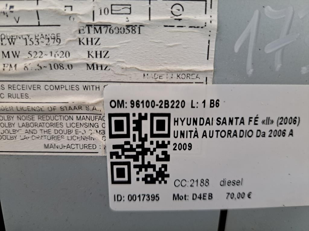Autoradio HYUNDAI Santa Fe 2° Serie