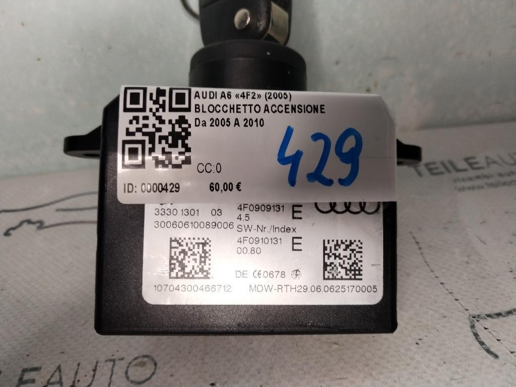 Blocchetto Accensione AUDI A6 Avant Serie C6 (4F5) (04>12)