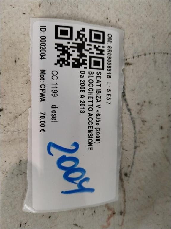Blocchetto Accensione SEAT Ibiza Serie (08>12)