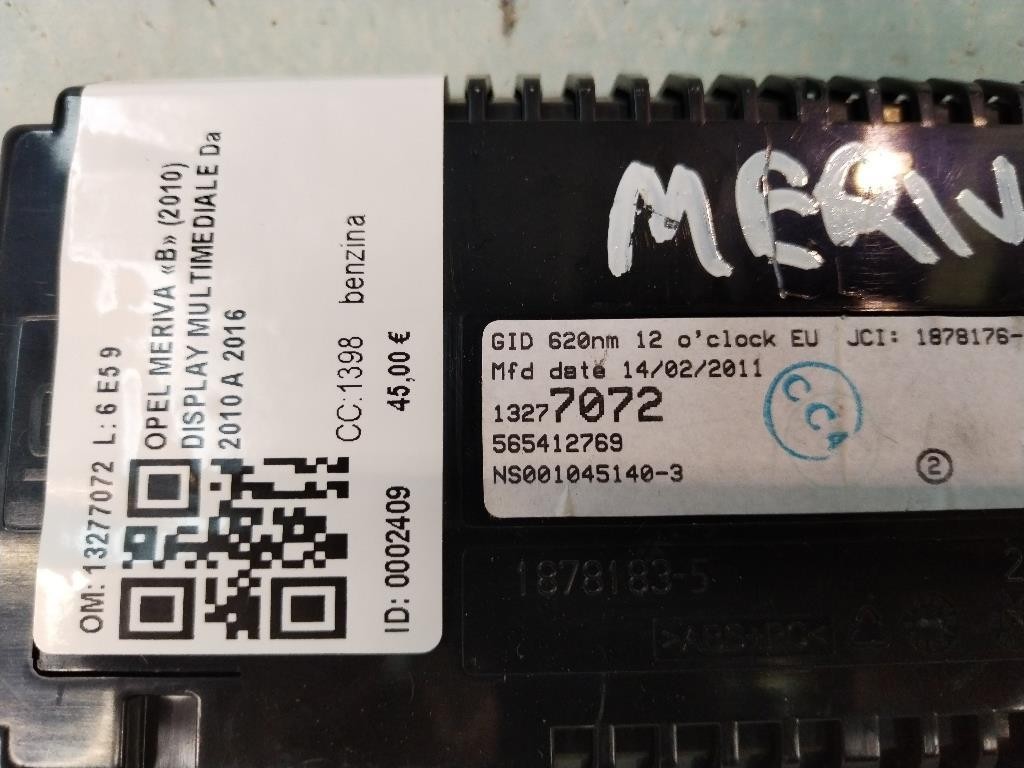 Display OPEL Meriva 3° Serie