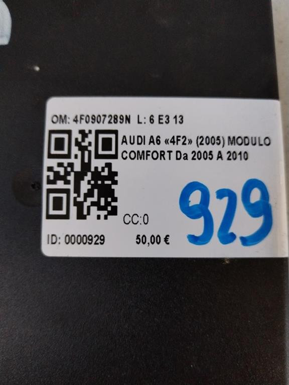 Centralina Comfort AUDI A6 Avant Serie C6 (4F5) (04>12)
