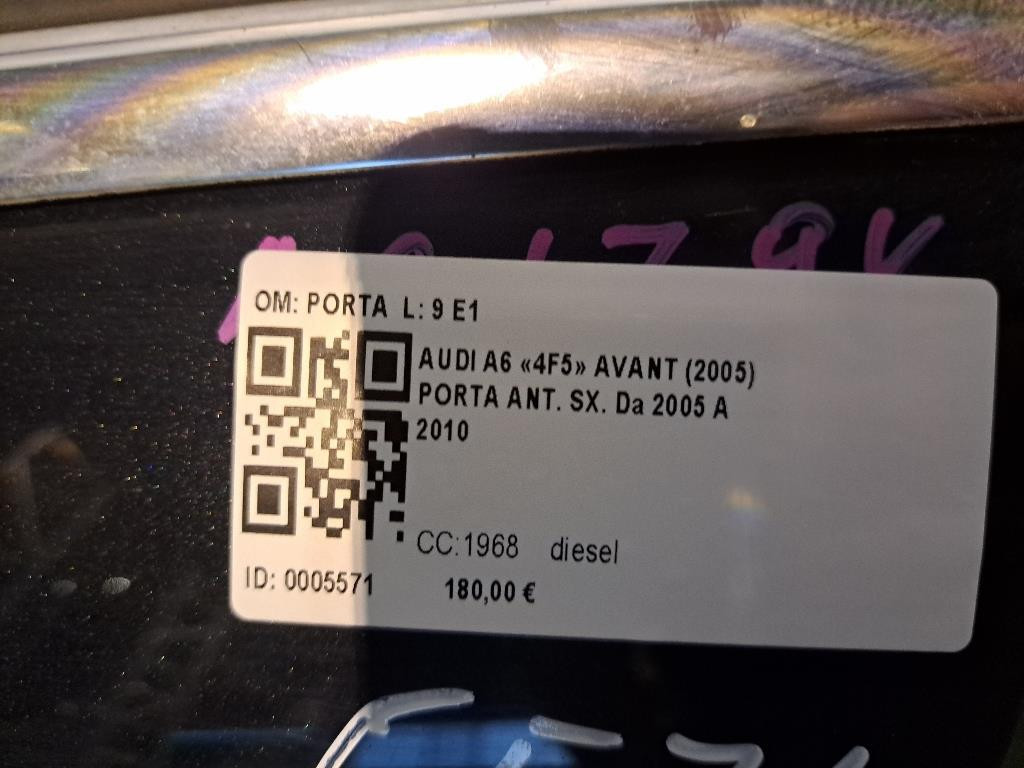 Portiera Anteriore Sinistra AUDI A6 Avant Serie C6 (4F5) (04>12)