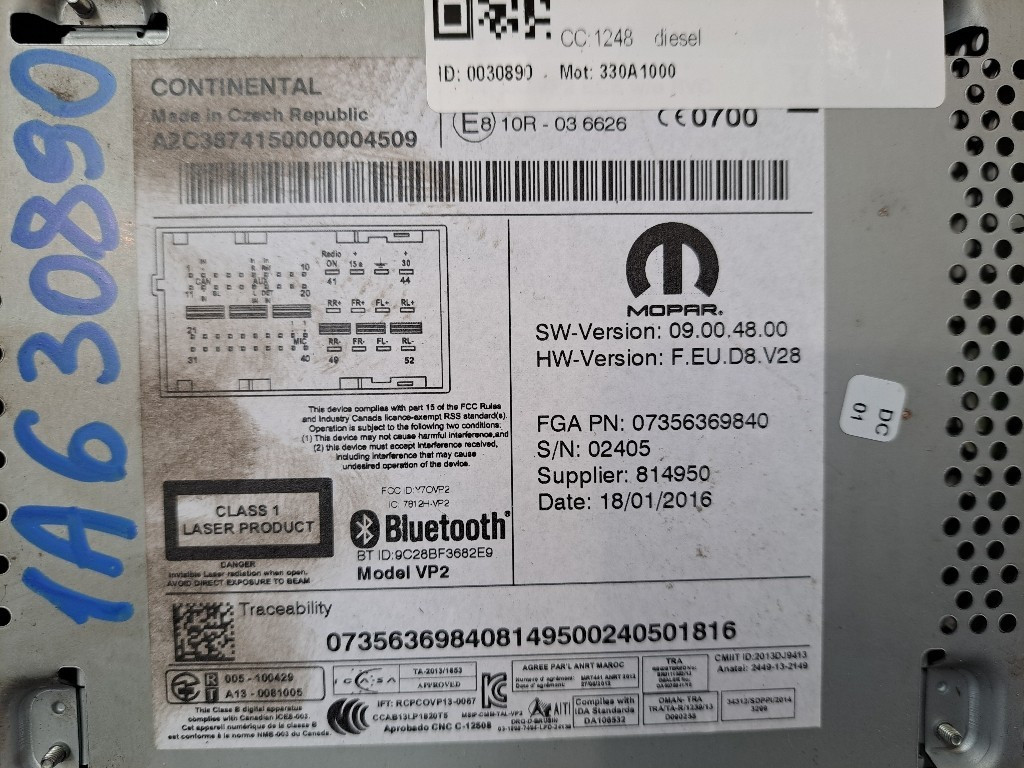 Autoradio FIAT 500 L Serie (351_352) (12>)
