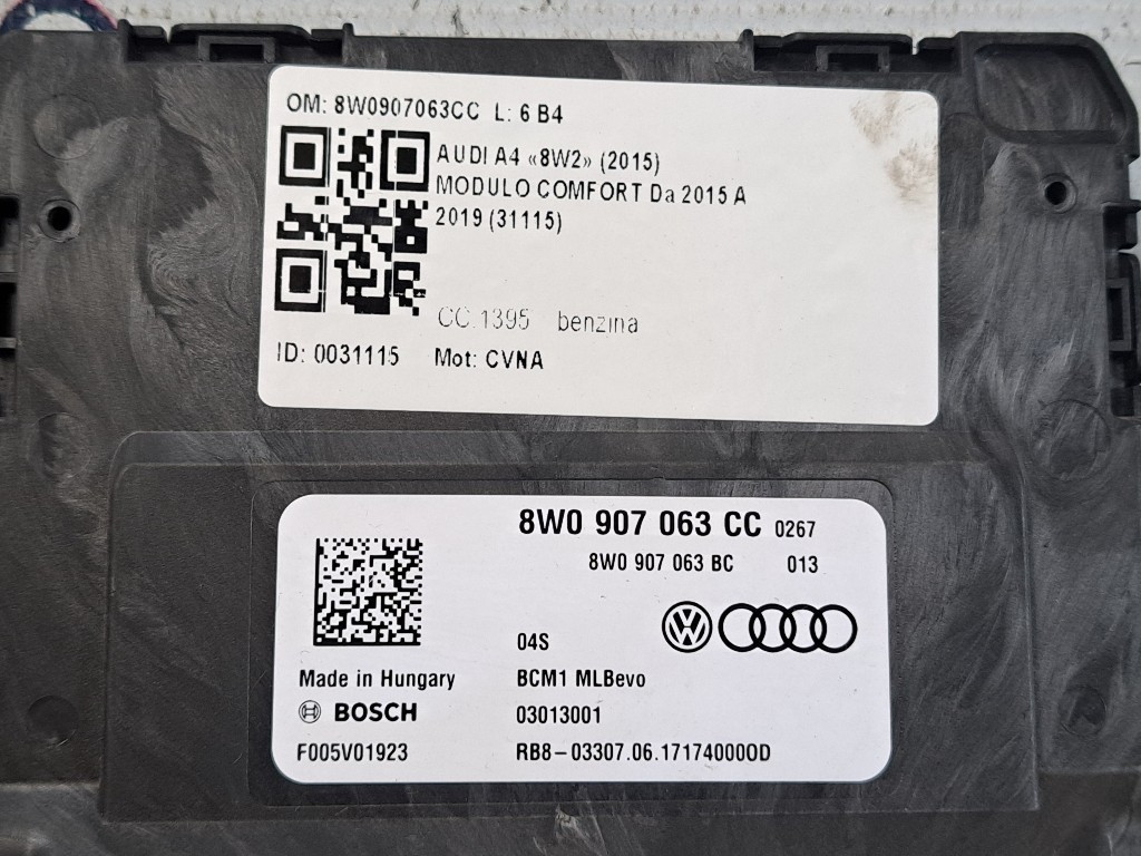 Centralina Comfort AUDI A4 Berlina (8W2) (15>)
