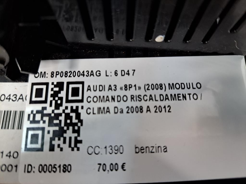 Comandi Clima AUDI A3 Serie (8P1) (08>12)
