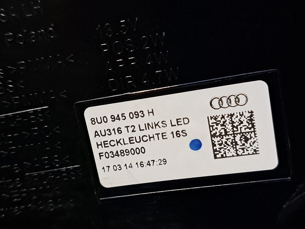 Stop fanale Posteriore Sinistro a LED AUDI Q3 Serie (8UB) (11>14)