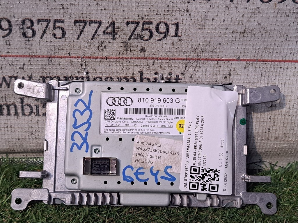 Display multifunzione computer di bordo AUDI A4 Berlina (11>14) 