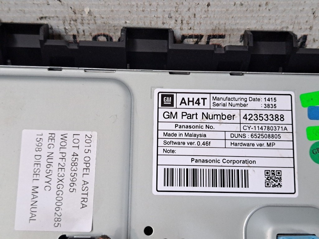 Display multifunzione computer di bordo OPEL Astra J 2° Serie