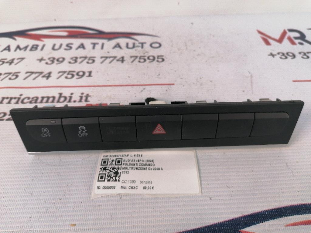 Pulsantiera Centrale AUDI A3 Serie (8P1) (05>08)